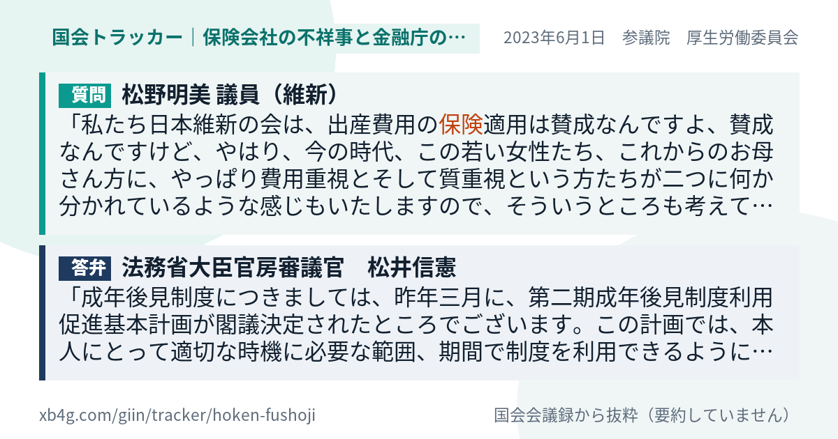 質問と答弁のカード