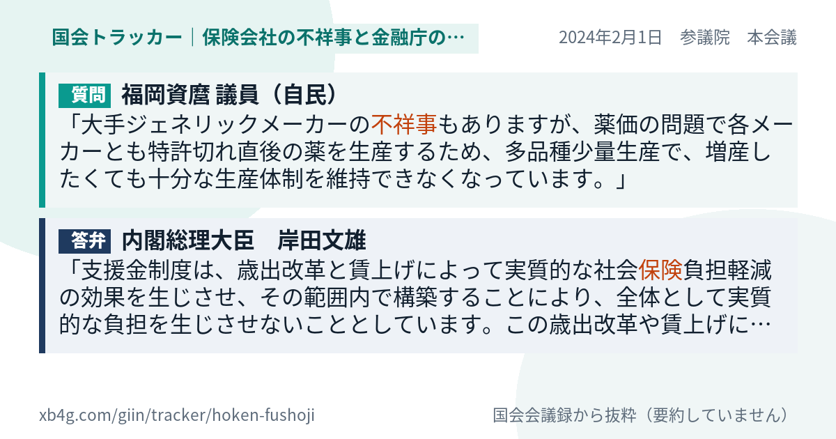 質問と答弁のカード