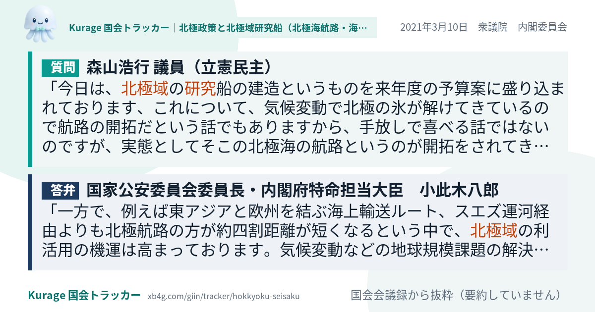 質問と答弁のカード