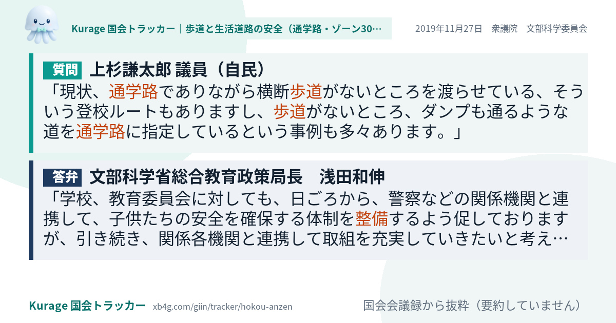 質問と答弁のカード
