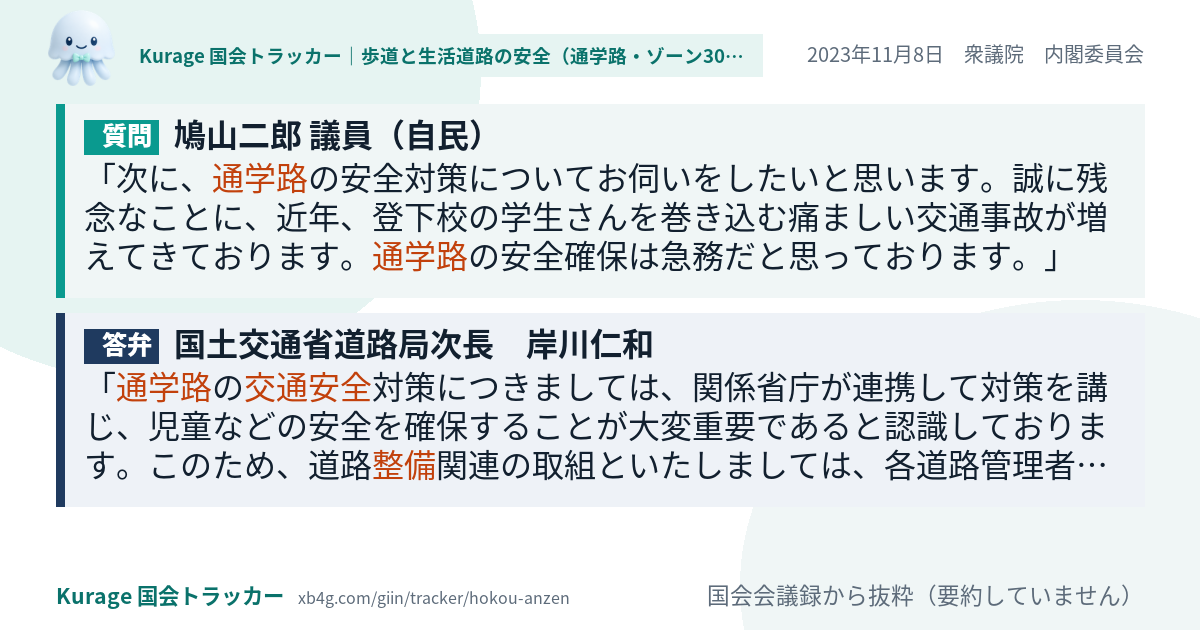 質問と答弁のカード