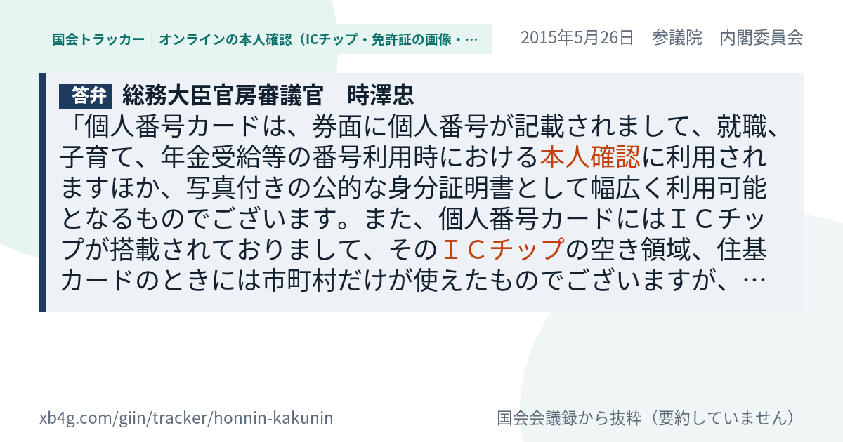 質問と答弁のカード