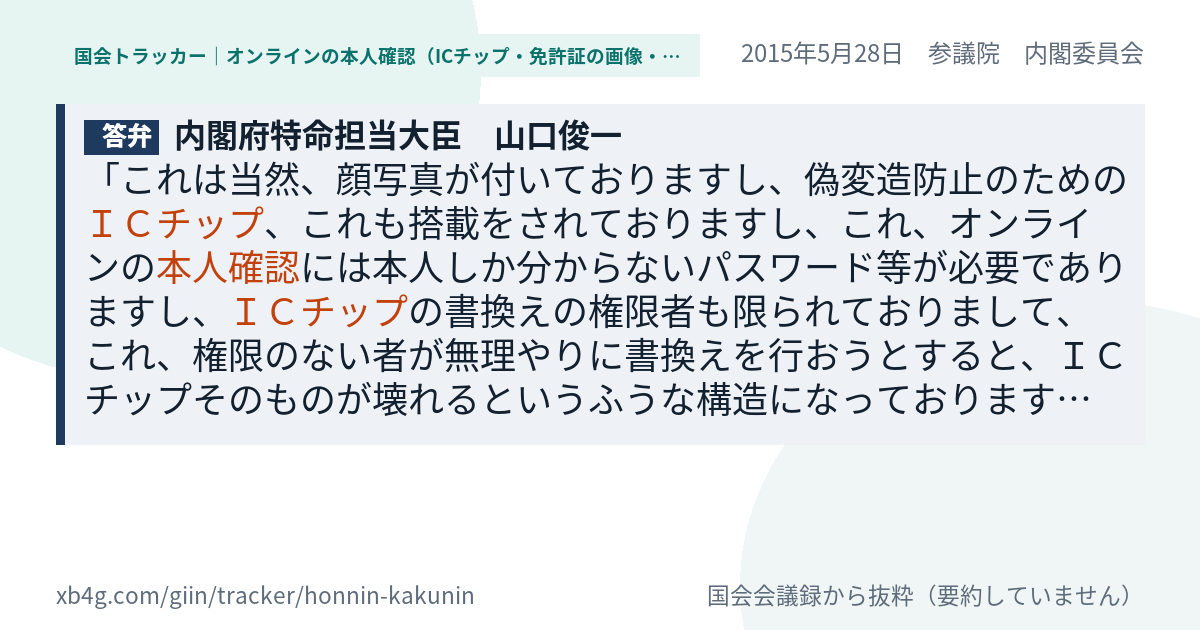 質問と答弁のカード