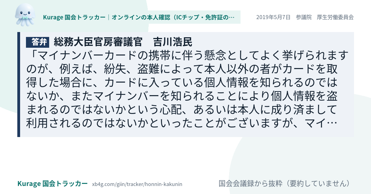 質問と答弁のカード