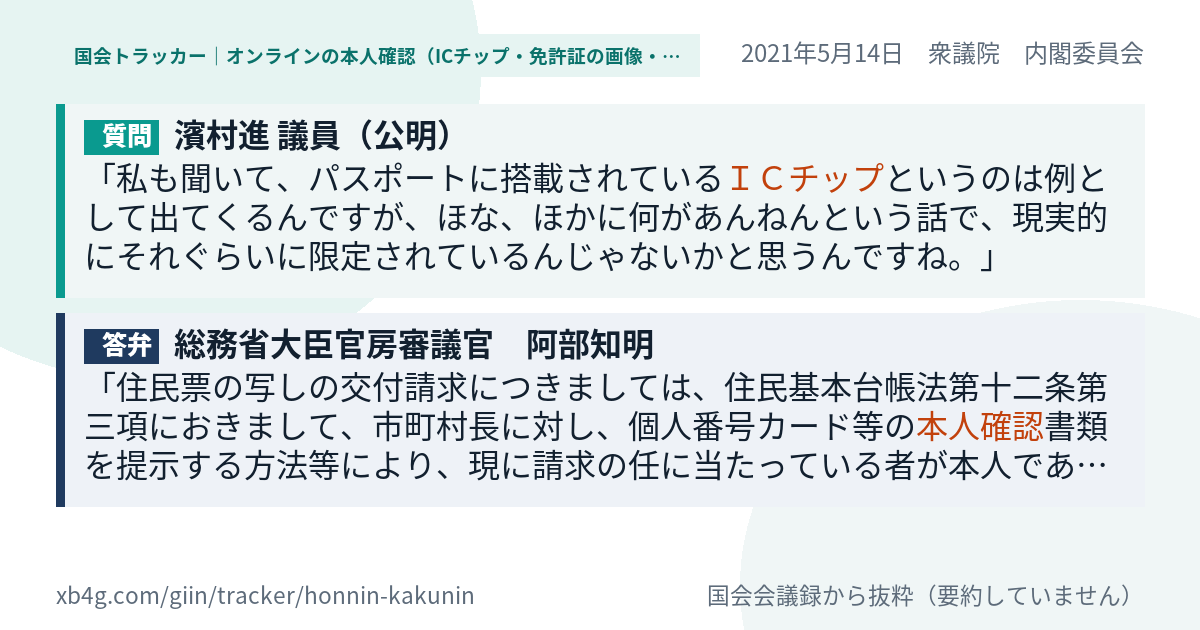 質問と答弁のカード