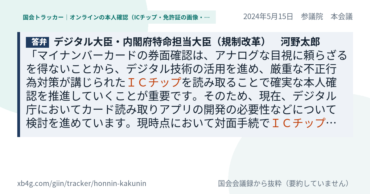 質問と答弁のカード