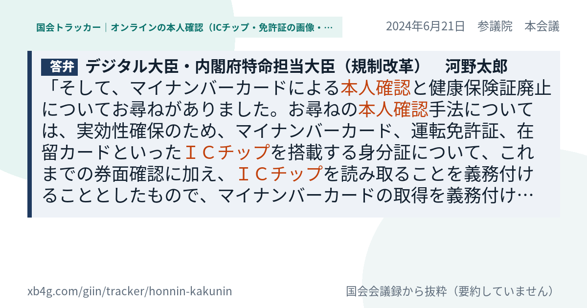 質問と答弁のカード