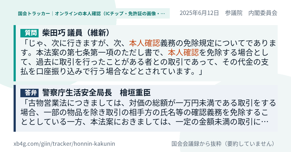 質問と答弁のカード
