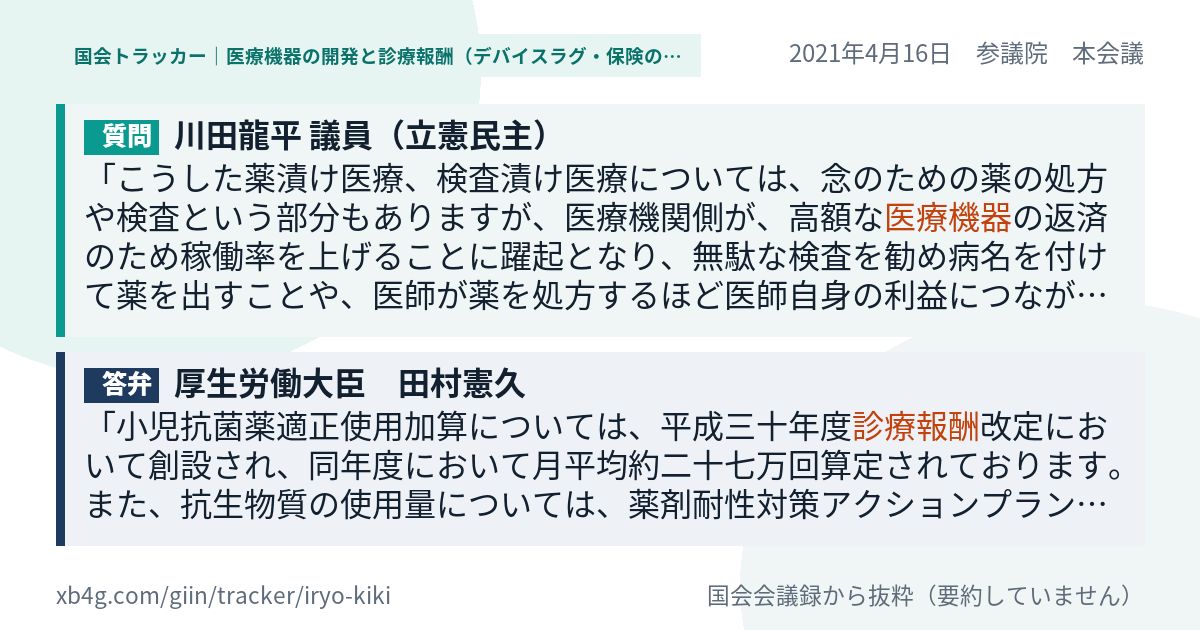質問と答弁のカード