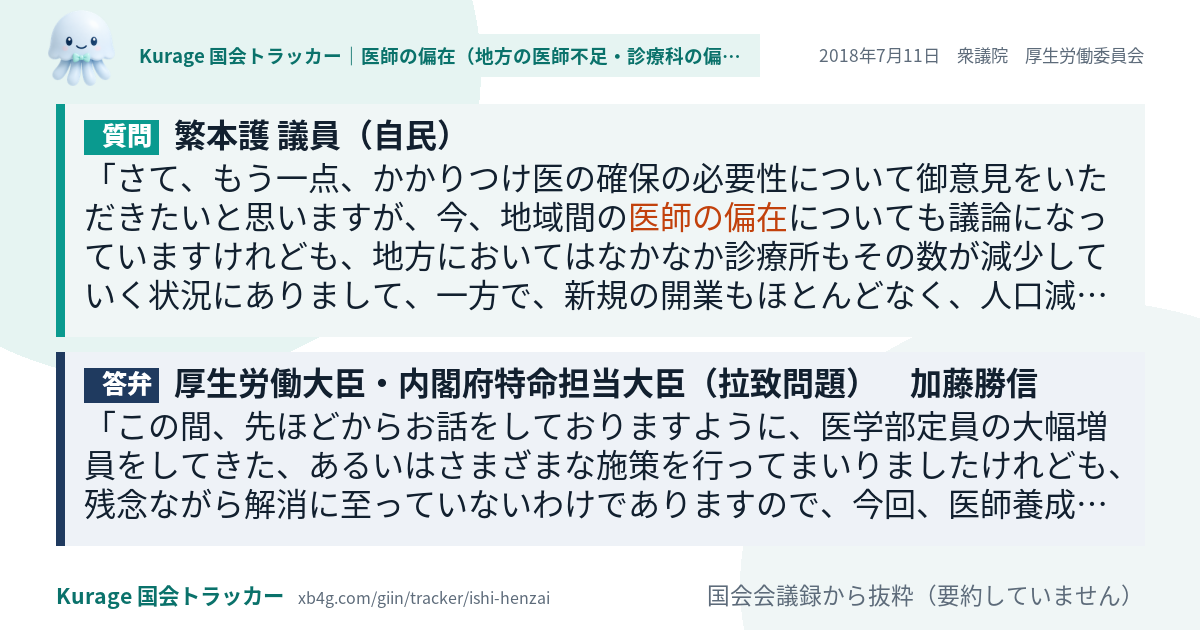 質問と答弁のカード