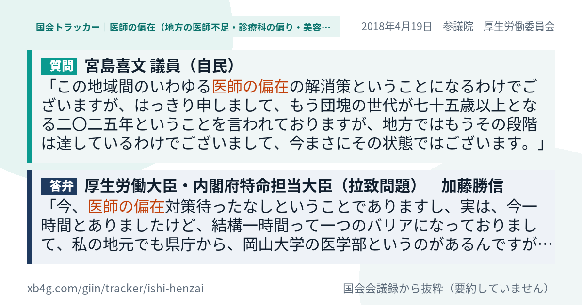 質問と答弁のカード