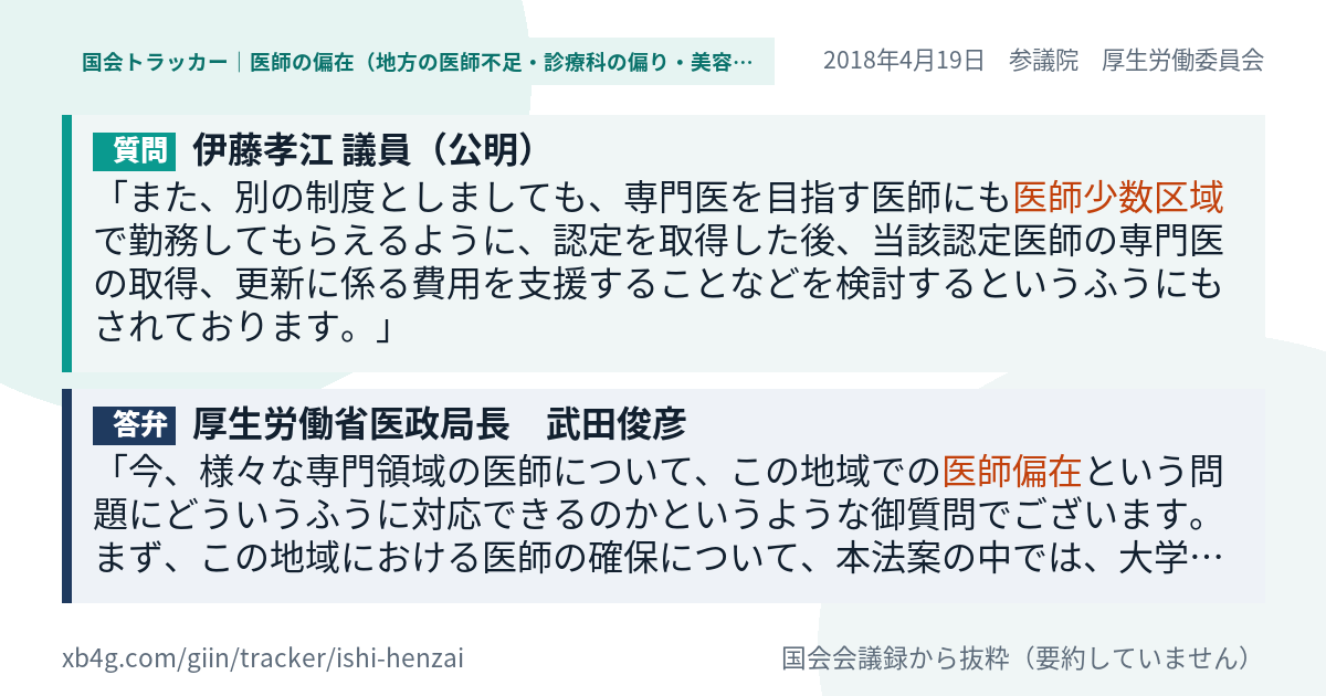 質問と答弁のカード