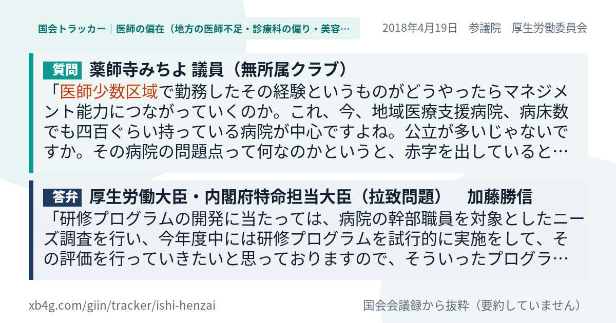 質問と答弁のカード