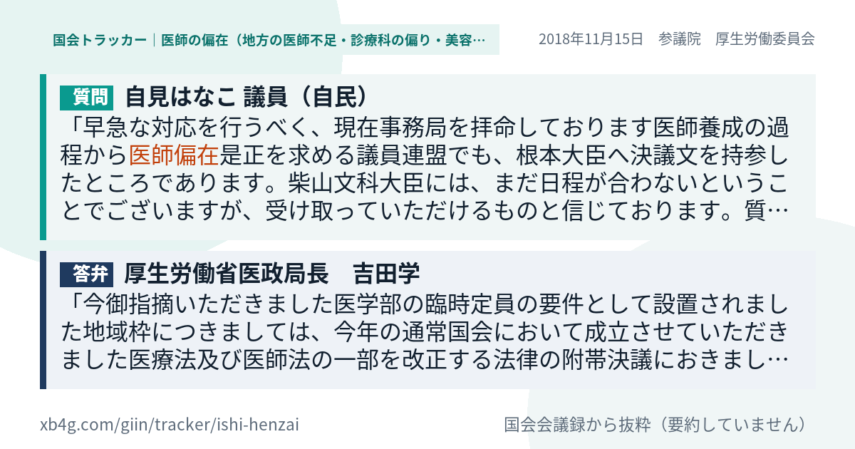 質問と答弁のカード