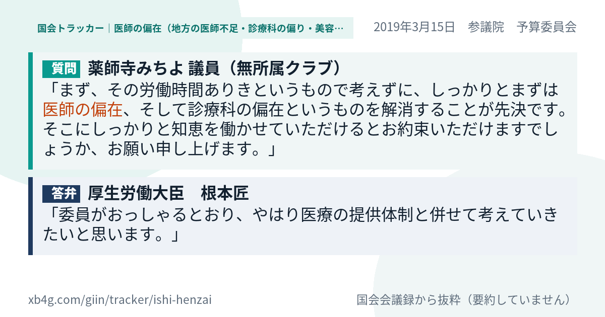 質問と答弁のカード