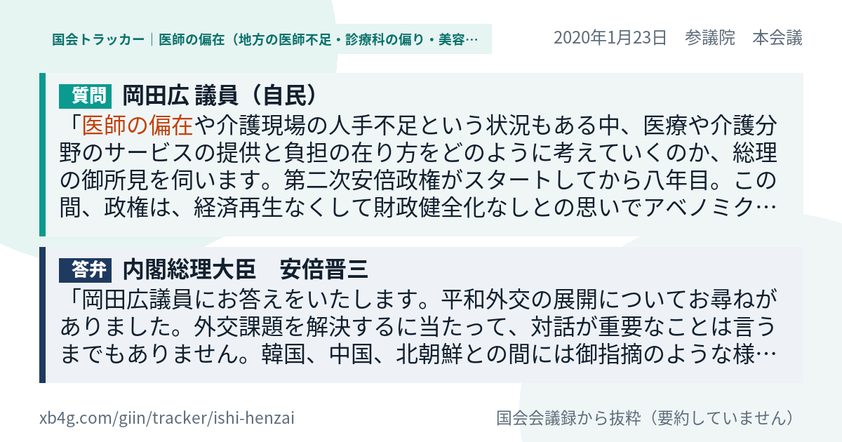 質問と答弁のカード
