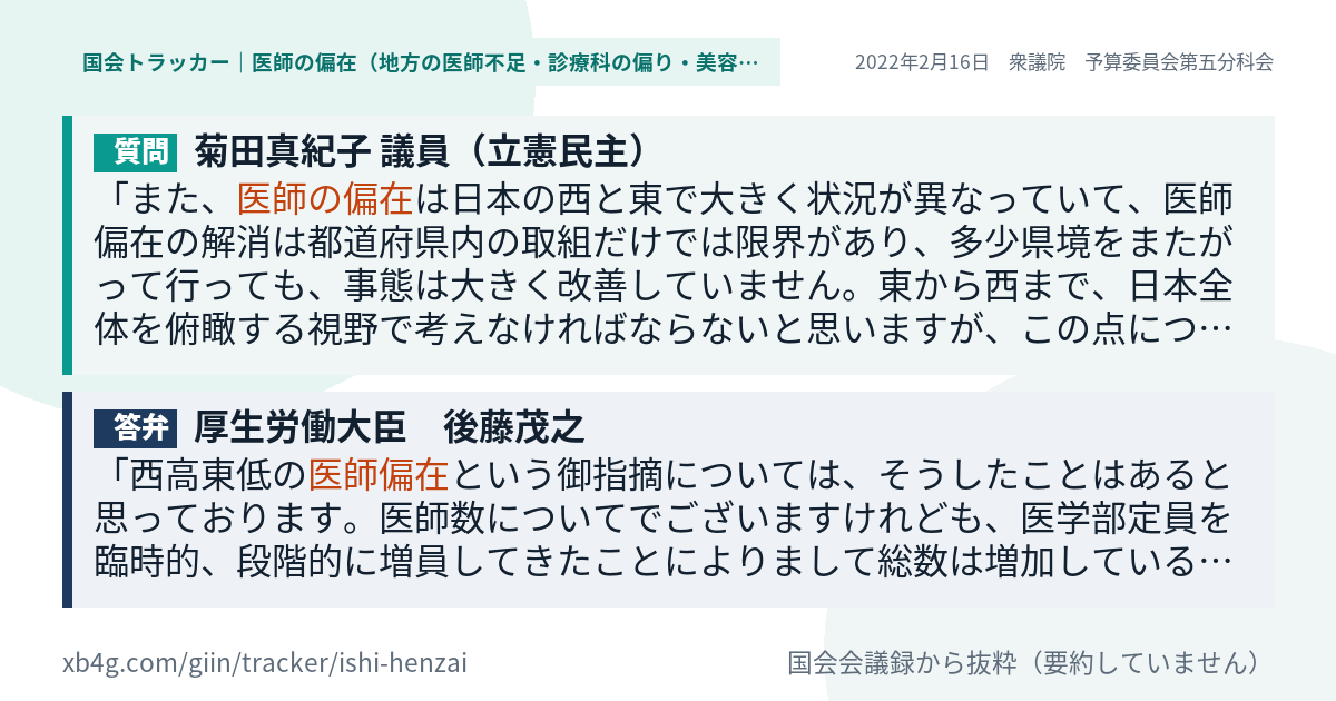 質問と答弁のカード