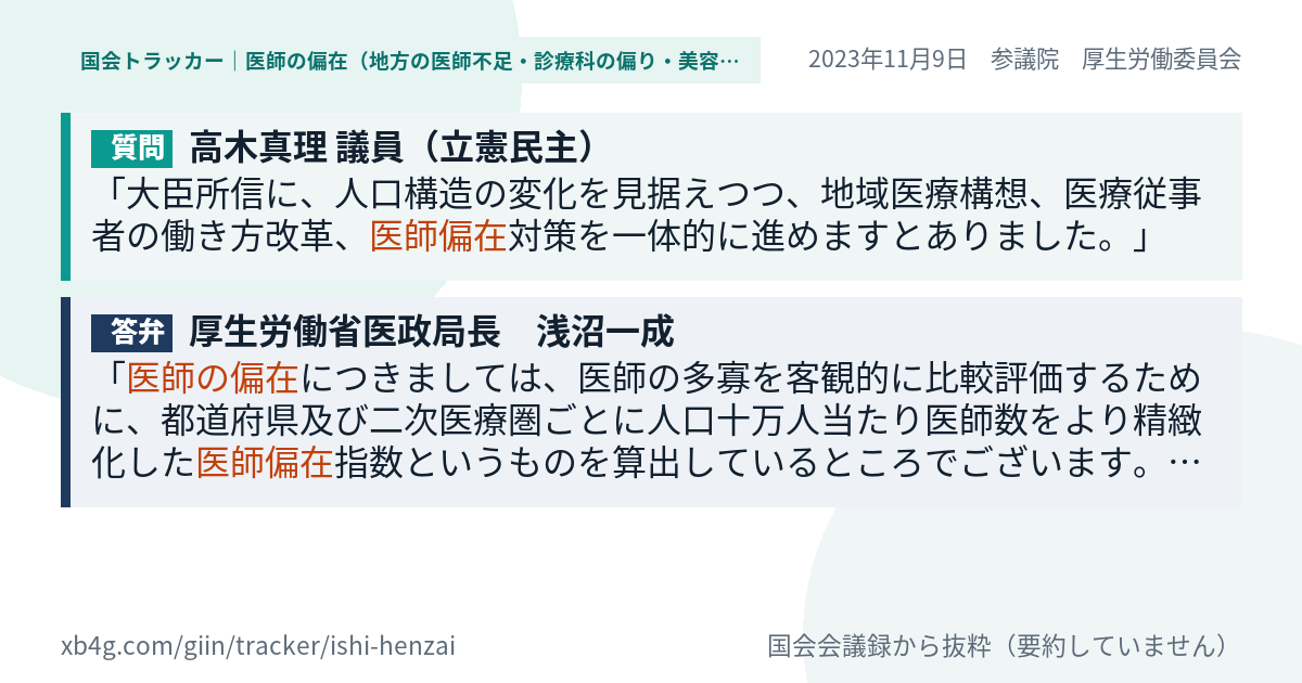 質問と答弁のカード