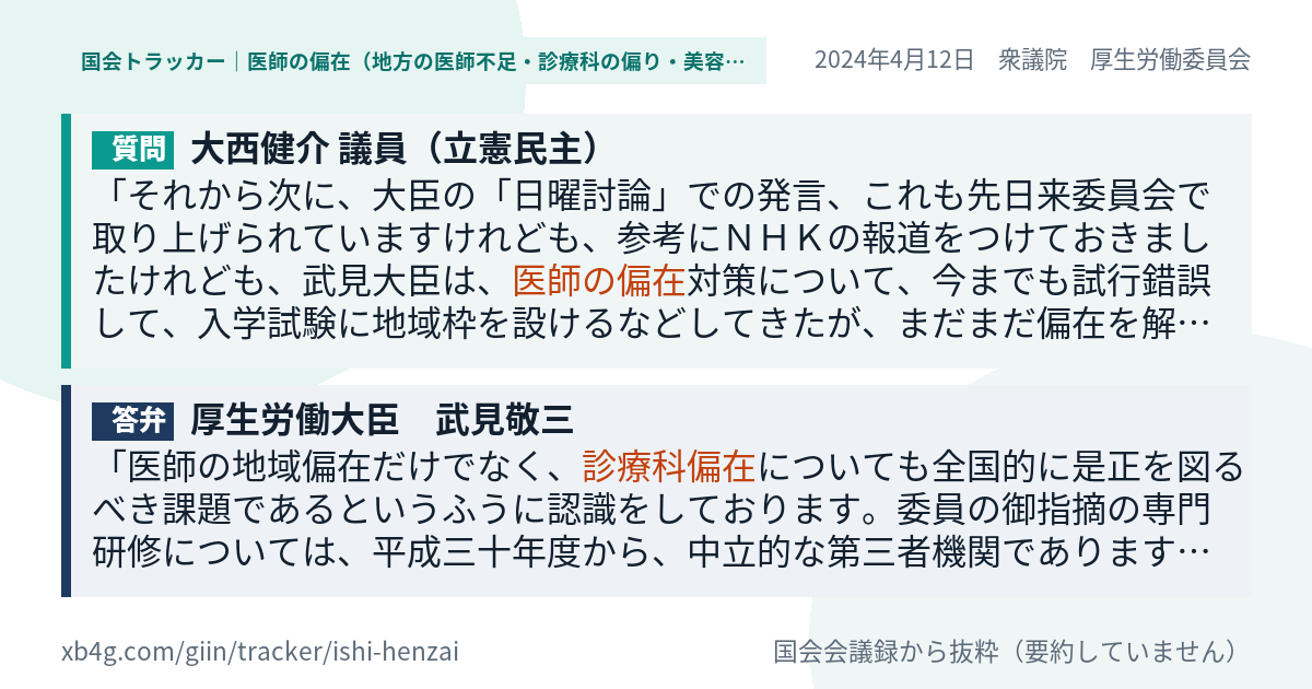 質問と答弁のカード