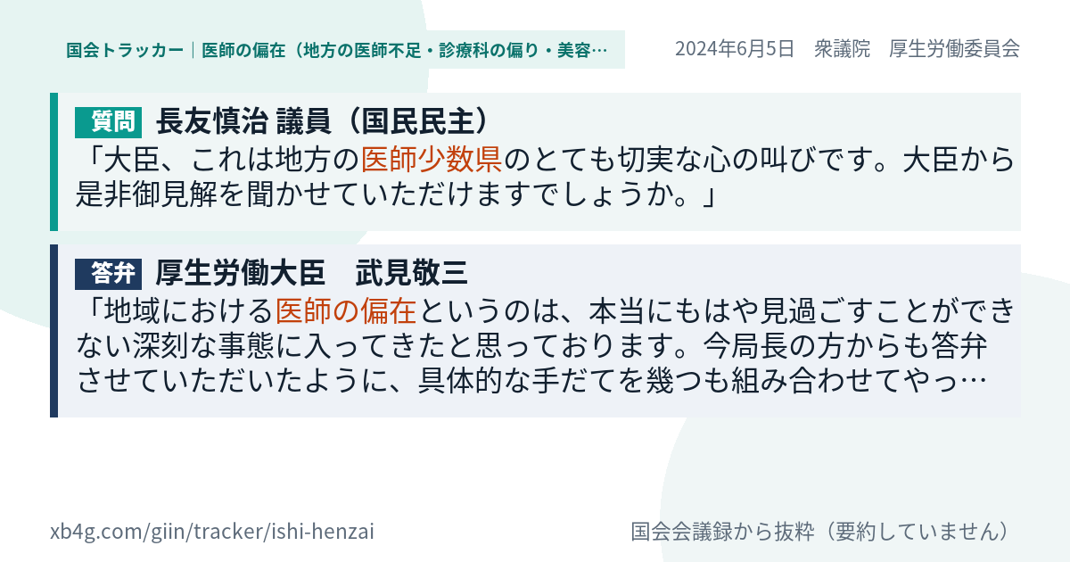 質問と答弁のカード