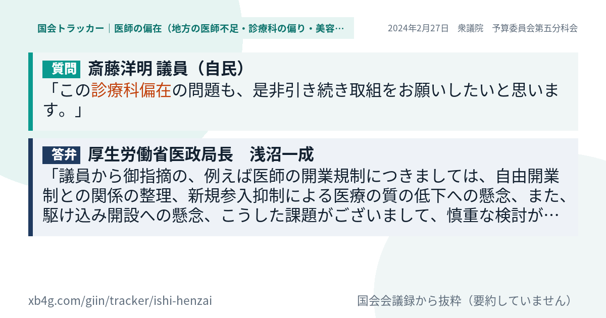 質問と答弁のカード