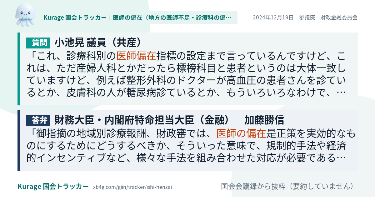 質問と答弁のカード