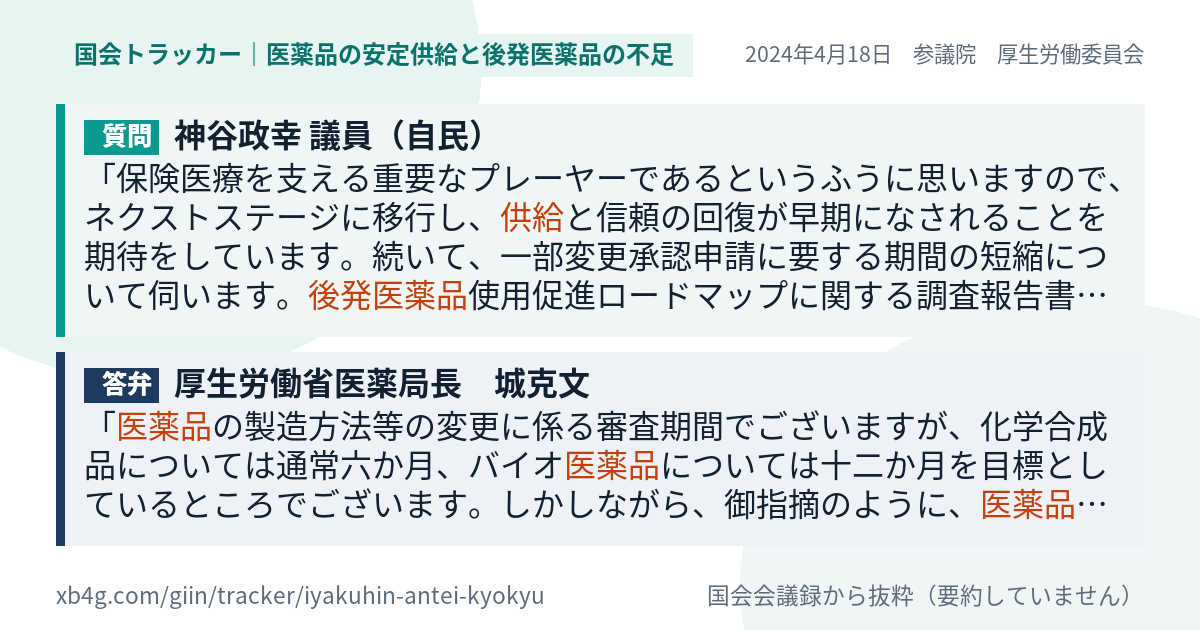 質問と答弁のカード
