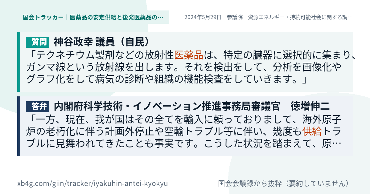 質問と答弁のカード