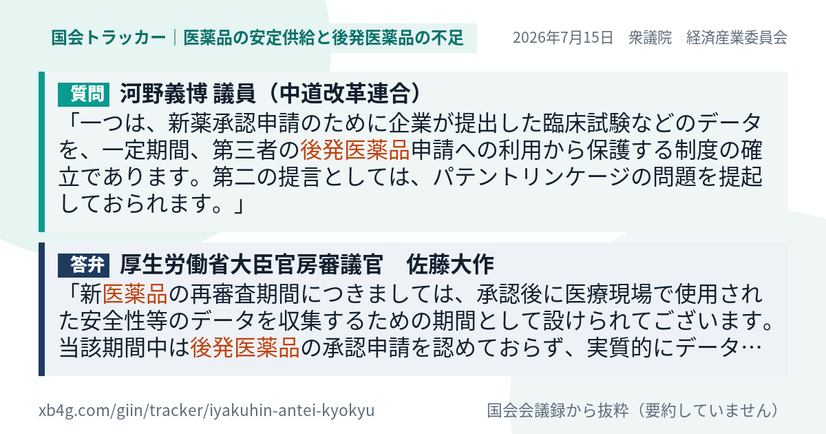 質問と答弁のカード