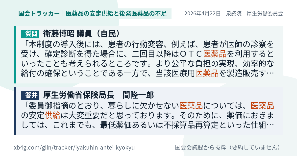 質問と答弁のカード