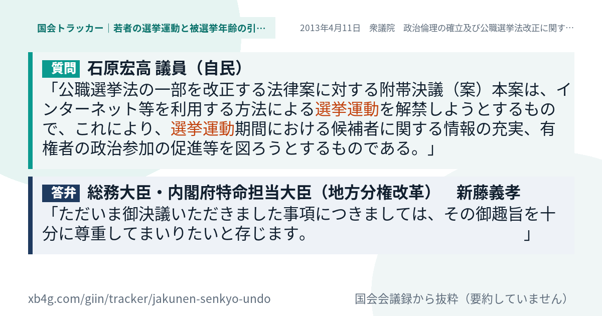 質問と答弁のカード