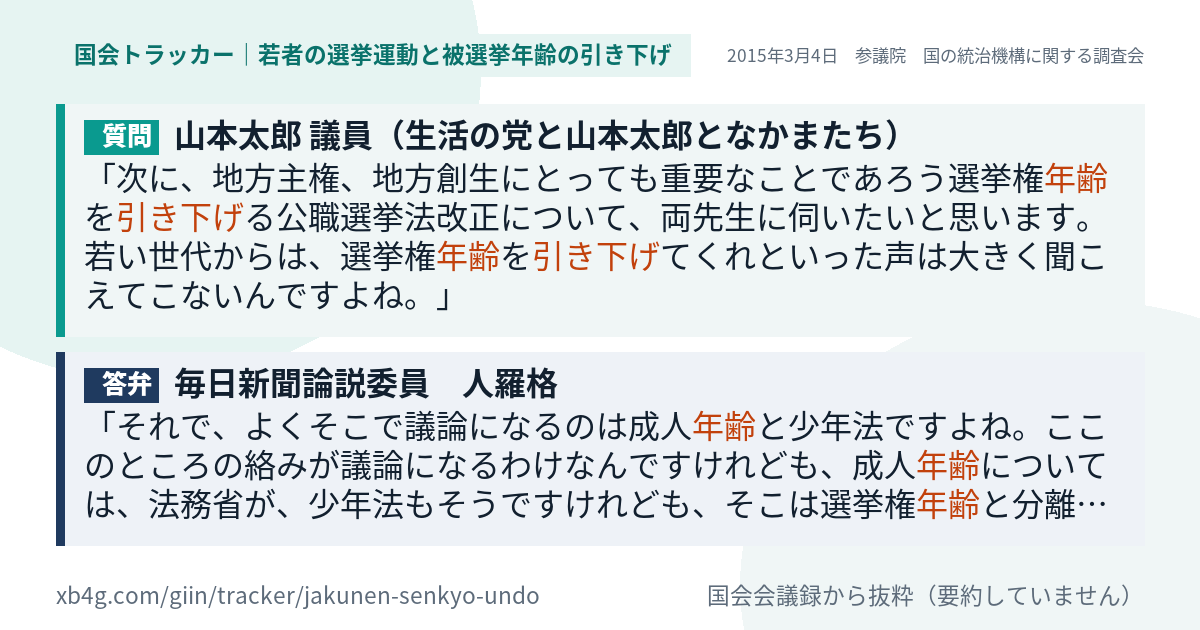 質問と答弁のカード