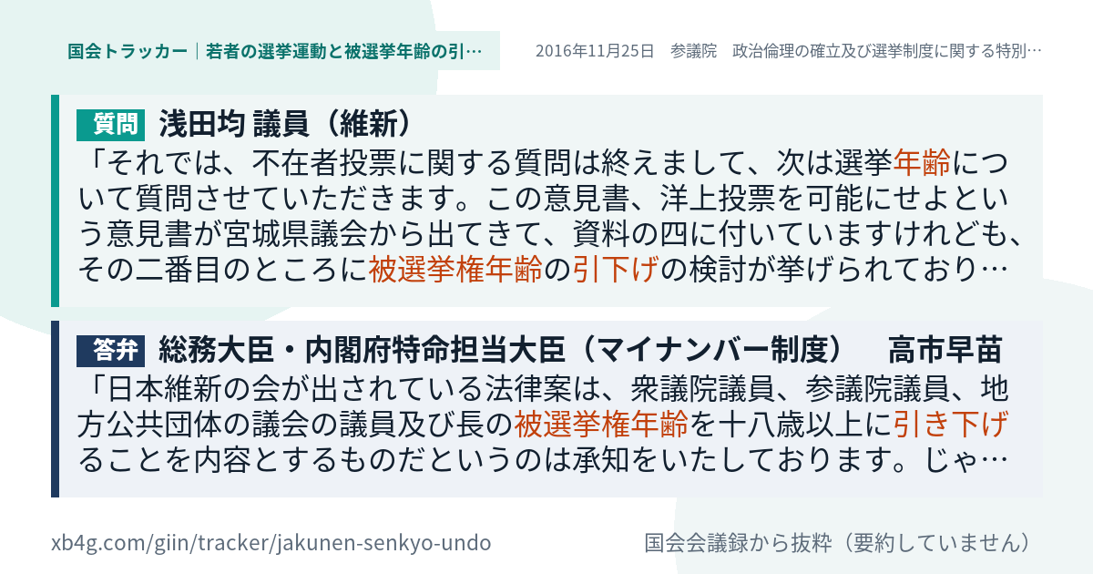 質問と答弁のカード