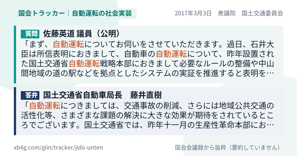 質問と答弁のカード