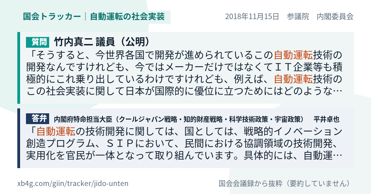 質問と答弁のカード