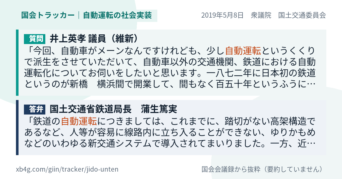 質問と答弁のカード