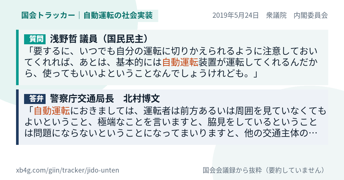 質問と答弁のカード