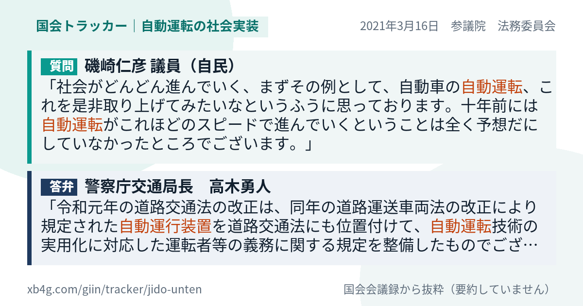 質問と答弁のカード