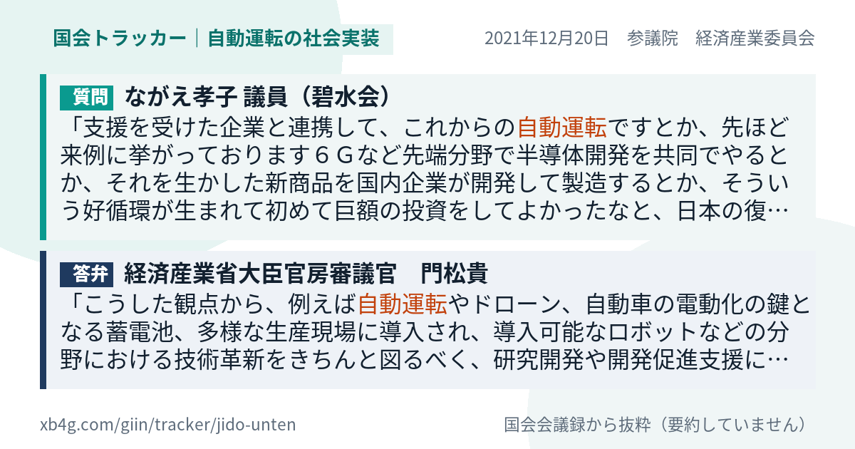 質問と答弁のカード