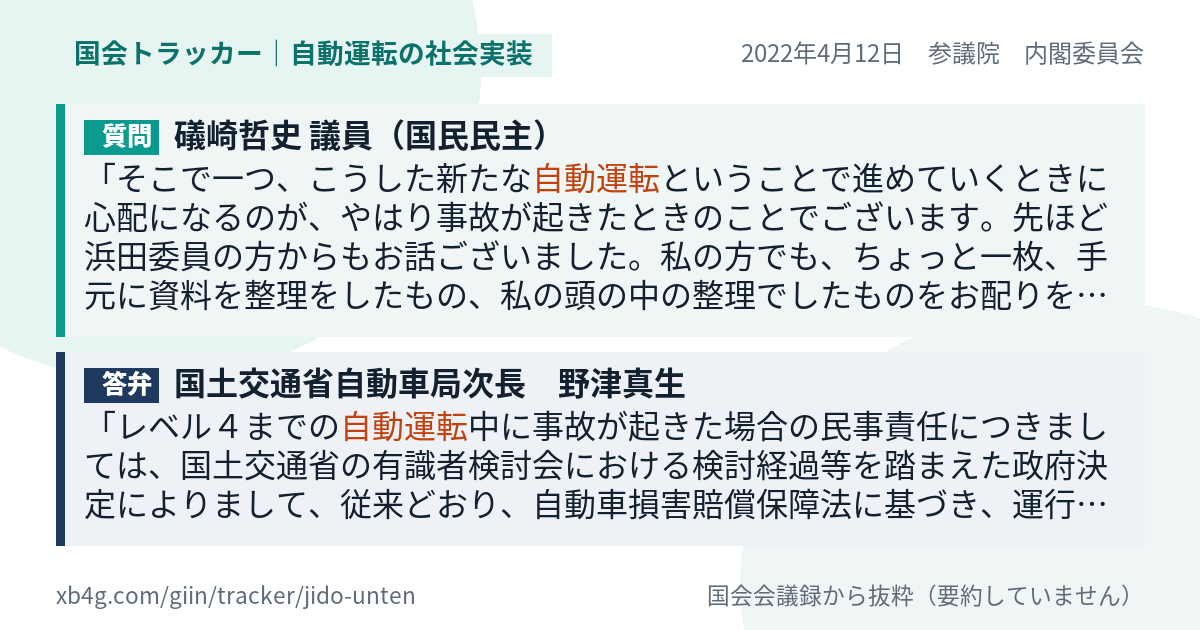 質問と答弁のカード