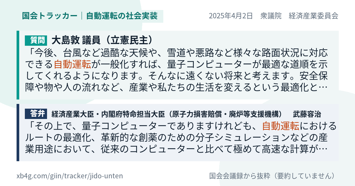質問と答弁のカード