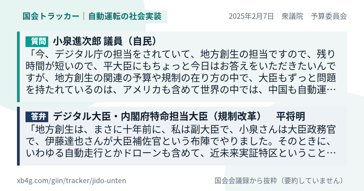 質問と答弁のカード