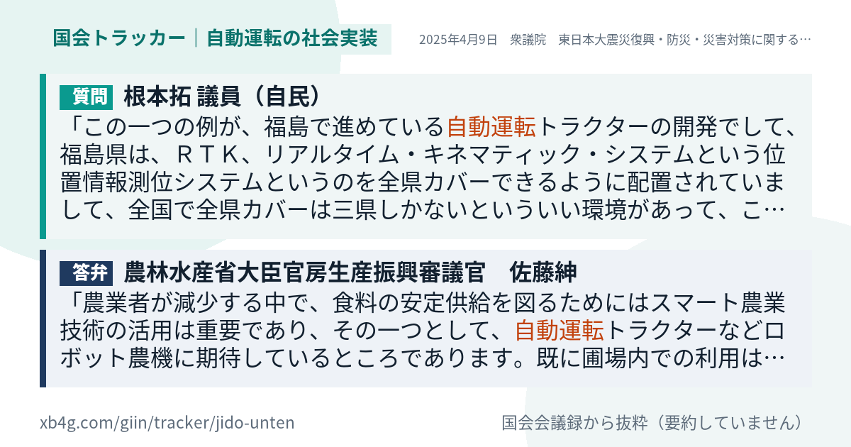 質問と答弁のカード