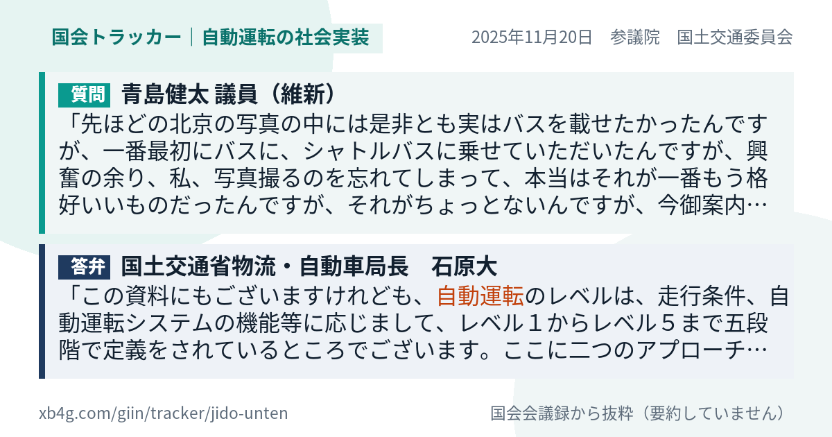 質問と答弁のカード