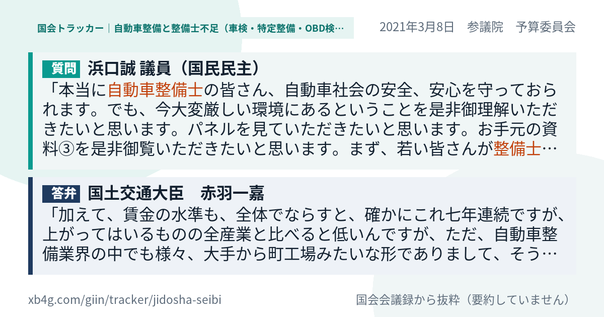 質問と答弁のカード