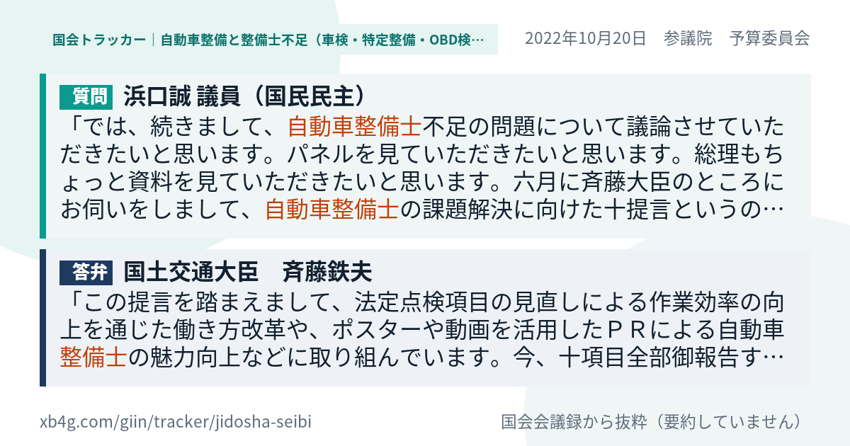 質問と答弁のカード