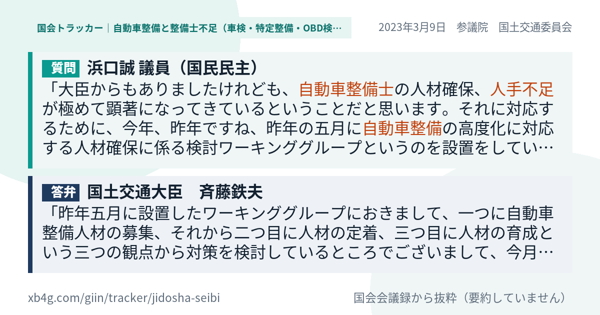 質問と答弁のカード