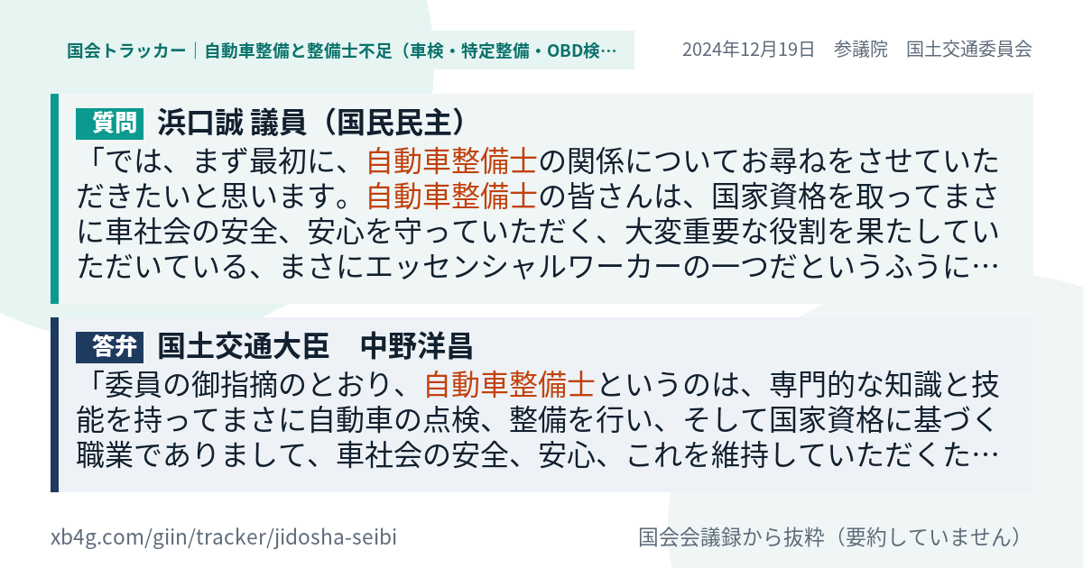 質問と答弁のカード