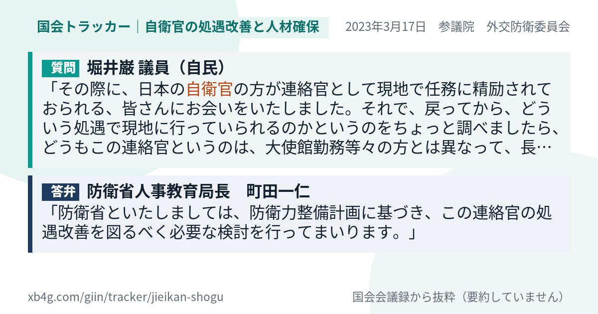 質問と答弁のカード