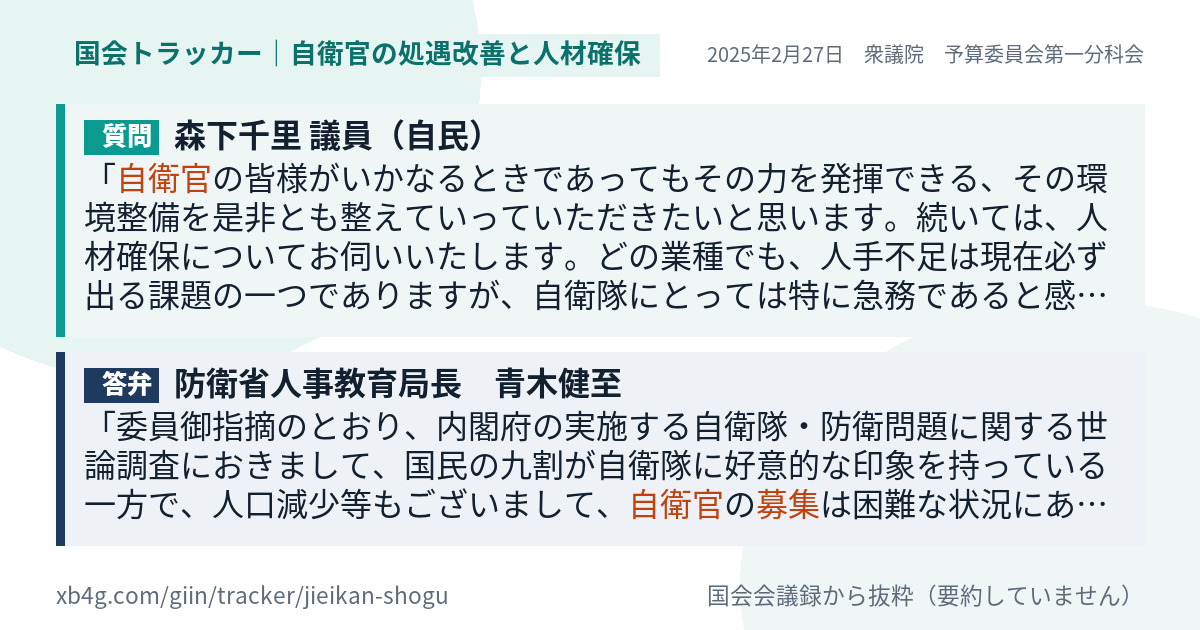 質問と答弁のカード
